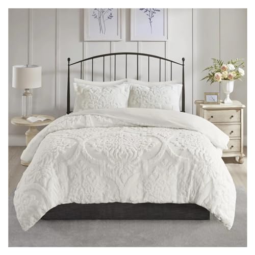Couette de coton de chenille luxe blanc pour parure haut de gamme