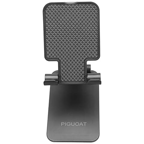 PIGUOAT Adjustable Stand Adapted for Mobile Phones, Foldable Phone Holder Black Compatible with Phone 12 Pro 13 14 Mobile Phones Cover