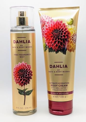generic Dahlia Body Cream and Fragrance Mist Bath and Body 2 piece set