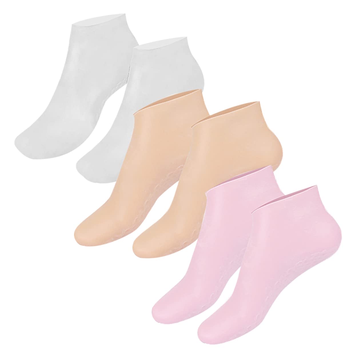 SOESFOUFU Foot Socks Moisturizing Gel Overnight Hydration Spa-Like Relief Cracked Heel Repair 3 Sets