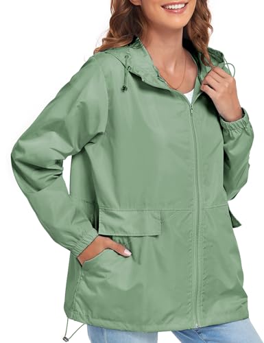 Women's Lightweight Raincoat Waterproof Packable Outdoor Windproof Hooded Active Rain Jacket S-XXL3