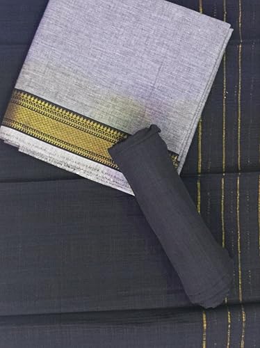 Image of SANJ Mangalagiri Cotton Unstitched Dress Material for Womens dress Unstitched Traditional salwar suit | TOP | Bottom | Duppatta
