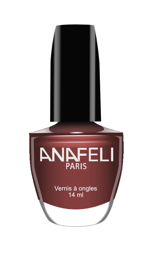 Vernis à Ongles ANAFELI - Marron cuivre n° 24- Pinceau large pour une application facile