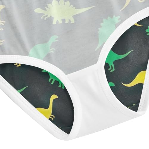 Toddler Briefs, Cute Green Yellow Dinosaurs Girls Underwear Cotton, 2T–8 Years4