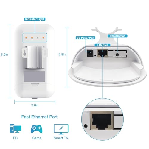 Image of Outdoor WiFi Extender Pro｜Signal Boost｜IP65 Weatherproof｜AC1200Mbps｜Transmission Range Up to 300 feet｜MU-MIMO｜65 Devices｜Ethernet Port｜Support Repeater & AP Mode