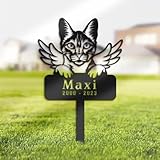 TiTaicor Personalized Savannah Cat Memorial Stake,Savannah Cat Metal Stake,Sympathy Sign,Pet Grave Marker,Savannah Cat Stake Sign Plaque for Park Yard Garden Grave Lawn Courtyard Patio.