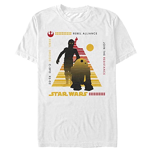 STAR WARS Men's Droid_Resistance T-Shirt, White, XL Big Tall