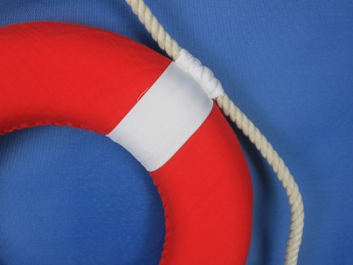 Hampton Nautical Vibrant Red Lifering With White Bands, 20" #TOP4