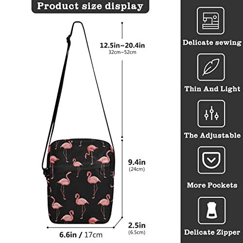 ALAZA Modern Flamingo Crossbody Bag Small Messenger Bag Shoulder Bag with Zipper for Women Men3