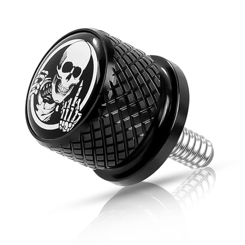 Motorcycle Stainless Knurled Fender Rear Seat Bolt Screw 1/4-20 Thread for Harley Davidson Touring Sportster Softail Dyna CVO Fatbob Electra Glide Street Glide 1996-2025 Black