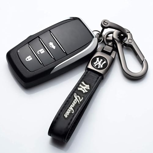 Image of Leather Car Keychain for Baseball Fans, Metal Car Key Ring Key Chain Accessories