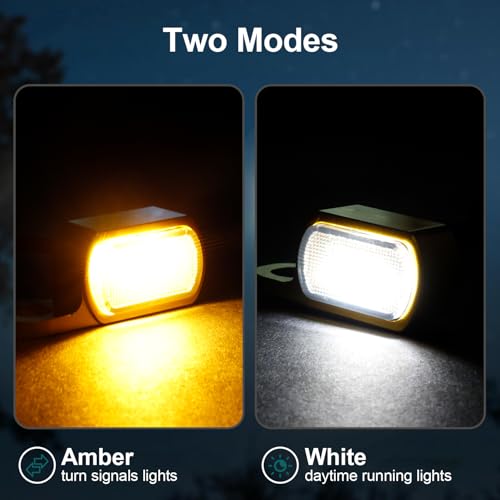 Image of MoKitDora LED Turn Signals Front Mini Blinkers Running Light for 2009-2017 Harley Touring Street Road Electra Glide King 2015-2024 Softail Breakout Deluxe Fat Boy Street Bob, Golden Housing