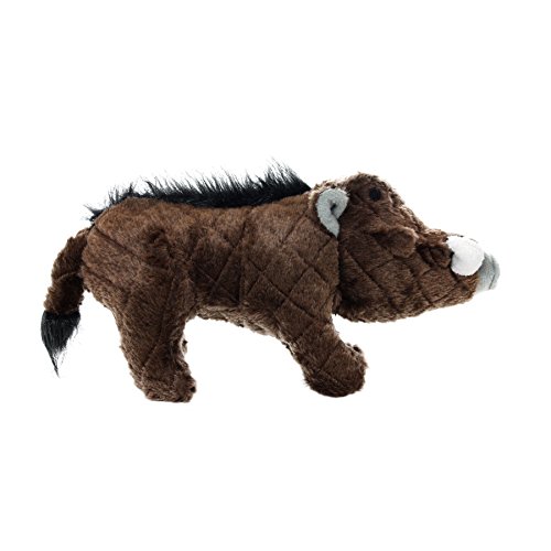 MIGHTY- Safari Brown Warthog- Squeaker-Multiple Layers. Made Durable, Strong & Tough. Interactive Play Dog Toy (Tug, Toss & Fetch). Machine Washable & Floats