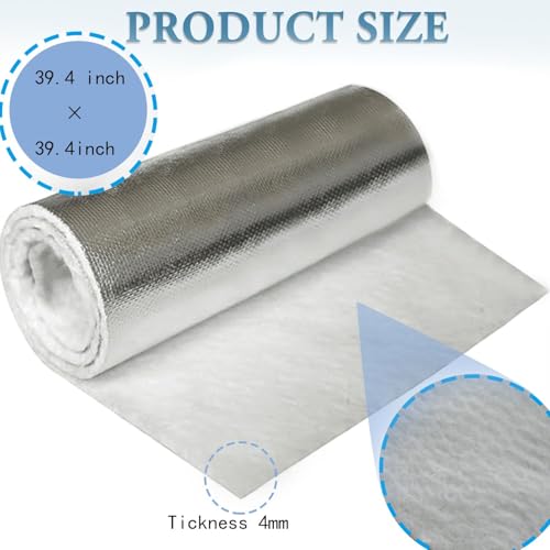 Fiberglass Blanket, Fireproof Insulation Baffle Rated to 2400F,Insulation Blanket for Wood Stove Baffle, Fireplace, Pellet Stove, Chimney, Furnace, Boiler, Pizza Ovens and Forge(39.4x39.4x0.15inch)