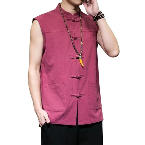 Gilet d'été pour hommes de lin premium style Hanfu traditionnel