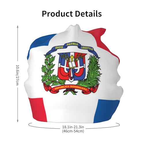 Flag of The Dominican Republic Children Hip Hop Knitted Hat Kids Elastic Leisure Knit Cap Warm Sleep Beanies Black2