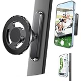 Magnetic Golf Cart Phone Holder, Alloy Phone Mount, Compatible with MagSafe iPhones Series and All Non-Magnetic Phones Fits Gym, Club Car, Golf Cart, Essentials Gift for Man and Woman(Black)