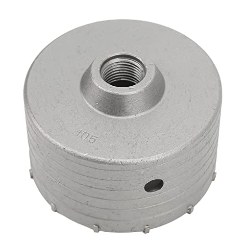 BestAlice Scie Cloche à Béton, Mèche de Scie Cloche en Carbure de 105 Mm, Foret pour Trous Muraux, Scie Cloche pour Pierre de Ciment, Vitesse de Perçage Rapide Argentée, Mèche à Pointe Incisive pour B