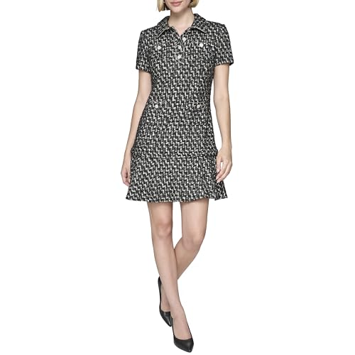 Robe A-line KARL LAGERFELD à col chemise et manches courtes pour femme