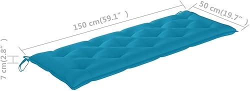 Miniatura 6 de Cojín de banco de jardín con respaldo, cojín impermeable para columpio de dos plazas, cojín de repuesto para silla de columpio de patio, 59.1 x 19.7