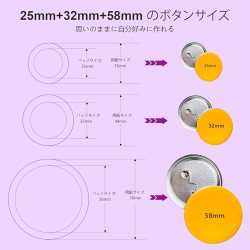 Amazon.co.jp: YiiYiiGO 25mm 缶バッジ パーツ 丸形材料 缶バッジ