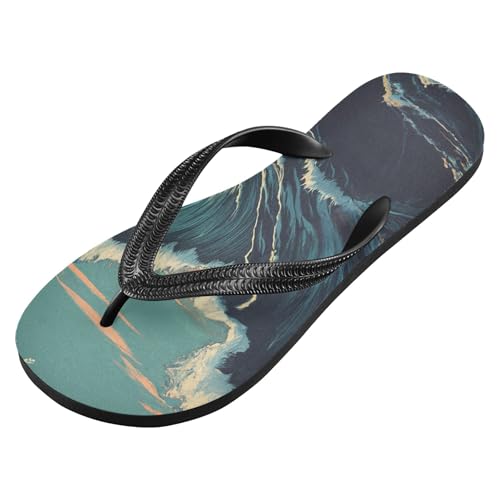 Burbuja Sea Wave Flip Flops for Women Men, Soft Thong Sandals Rubber Slippers for Pool Beach Essentials2