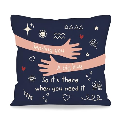 ACAROMAY Get Well Gifts Ideas Decorative Throw Pillow Covers 18 x 18 Inch Hug Pillow Covers for Family Friends After Surgery Gifts Cancer Care Sympathy Thinking of You Gift for Women Men (A Big Hug)