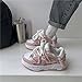 Women's Trendy Outdoor Fashion Sneakers Shoes Lace-up Flat Platform Skateboard Shoes Comfortable Round Toe Casual Shoes(Pink,8.5)
