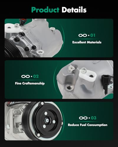 Image of SCITOO AC Compressor fit for Nissan for Frontier 2.4L 2006-2008 2011-2015 | Fast Cooling, Ultra Low Noise (≤72 dB)Air Conditioner Compressor with Clutch, Easy Installation, 92600EA000 92600EA00A