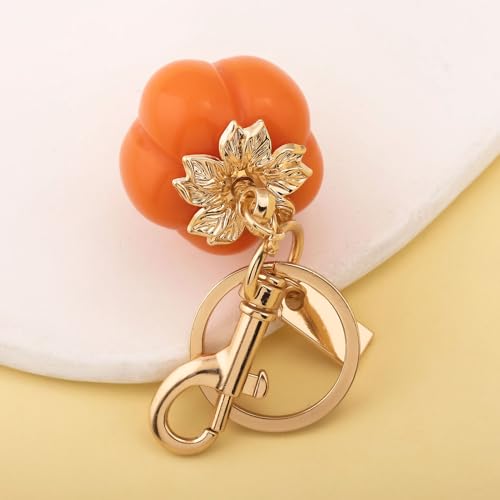 Image of Fruit Bag Charm Keychain - Gold Key Chain, Cute Purse Handbags Accessories - Beautiful Gift for Women