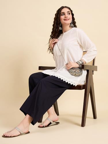 Image of Nermosa Women's Loose Cotton Relaxed Fit Palazzo