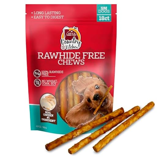 Country Kitchen Rawhide Free Chicken Dog Chews, for Small Dogs, Made with Real Chicken, No Wheat, Corn or Soy, 18 Count
