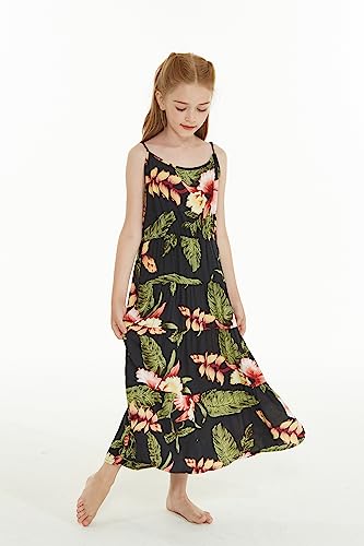Image of Family Matching Hawaiian Clothes, Black Rafelsia | Lightweight 100% rayon • Family matching outfits • Beach vacations • Luaus • Cruises • Family photos