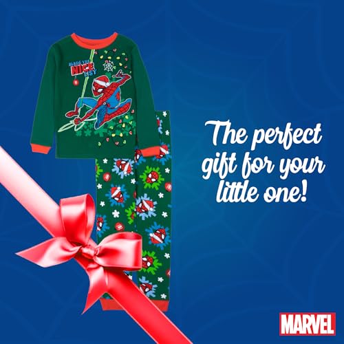 Image of Marvel Boys' 2-piece Snug-fit Cotton Matching Holiday Pajama Set, Soft & Cute for Kids