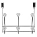 Home Basics 3 Hook Over the Door Hooks with Crystal Knobs, Organize Clothes, Coats, Robes, Towels For Bedroom, Bathroom Or Closet, Chrome