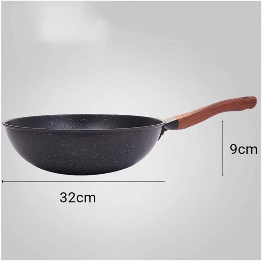 Gorąca patelnia， Duży wok z powłoką nieprzywierającą i pokrywką, patelnia 32 cm