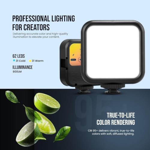 Image of Rechargeable LED Pocket Video Light with Clip, Dimmable Selfie & Photography Fill Light, Type-C Charging, 3200K-6500K Adjustable Brightness for Mobile, Tablet, Laptop, DSLR Camera