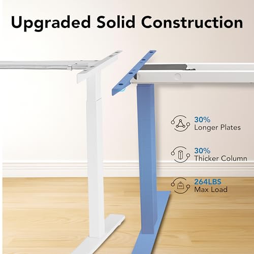 Image of Electric Height Adjustable Desk Frame | Dual Motor, 3-Stage | 120 kg Capacity, Matte Steel | 2-Year Warranty | Motorized Sit-Stand Desk Frame (Only Frame)
