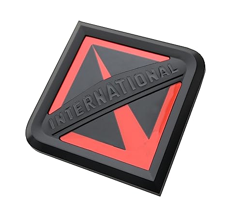 Image of 1x Grille International Emblem Truck Front Hood Badge Logo Replacement for International Truck All Series 3550901C2 (Black /Orange)