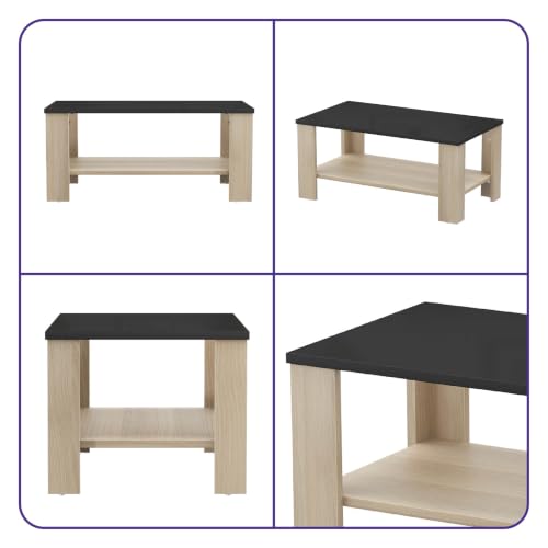 Image of Wakefit Center Table | 1 Yr Warranty | Coffee Table for Living Room Wooden, Tea Table for Living Room Wooden, Sofa Table, Free Installation from Brand, Modern Multi-Functional & Wobble-Free(Vaulten)