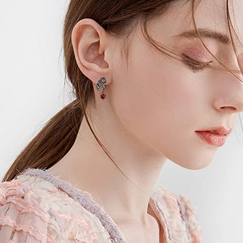 Skull Earrings Sterling Silver Skeleton Hand Drop Dangle Earrings Gothic Jewellery Gifts for Women Girls
