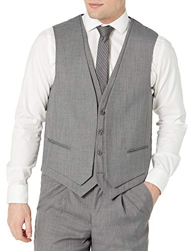 Stacy Adams Men's 3 Piece Notch Lapel Classic Fit Suit, Grey, 36Reg #TOP2