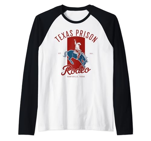 Texas Prison Rodeo para Cowboys, cowgrils y pro Western Camiseta Manga Raglan