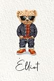 Élliot: Cahier personnalisé avec prénom Élliot | Cadeau d'anniversaire pour enfant, garçon, homme, copain ... | Nounours | 110 pages lignée, Petit Format 6x9 pouces (15,24 x 22,86 cm) (French Edition)