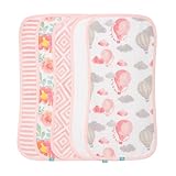 Featherhead™ 5-Pack Muslin Burp Cloths for Baby Girl Large 22" X 11" - Ultra Soft & Extra Absorbent Cotton Terry Backing (Garden Floral)