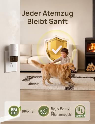 Aroma Diffuser für Ätherische Öle SF101 Pro, Wasserloser Ultraschall Duftstecker Raumduft, 100% pflanzlich Lufterfrischer, 120 Tage Aroma für Zuhause - bis zu 100m²-Freudige Glückseligkeit – Bild 3