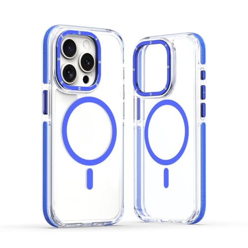 Coque transparente pour iPhone 13 Pro antichoc protection magnétique bleu ENILSA