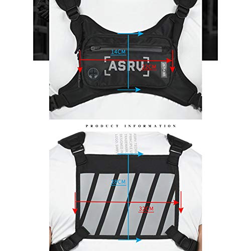 GAESHOW Borsttas Hip Hop Streetwear Mannen Verstelbare Borst Rig Vest Functionele Waterdichte Draagbare Taille Packs Tas voor Hardlopen Sport Wandelen Camping Fitness Reizen, Kleur: wit, - Image 5