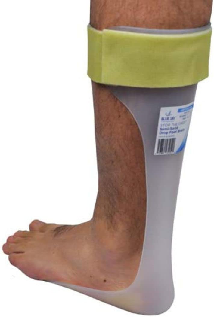 Blue Jay An Elite Healthcare Brand Semi-Solid Ankle Support Foot Orthosis - Medium Left - Brace for Drop Foot, Heel Pain, Achilles Tendonitis - Walking Aid, Mobility Support