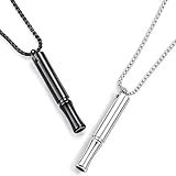 KNUIUYY 2 Stück Anti-Angst Atmung Halskette,Atemkette Rauchfrei Hilfsmittel Raucherentwöhnung Kette mit Pfeif,Effektive Raucherentwöhnung,Atemkette zum Rauchen Aufhören mit,Linderung von Angst